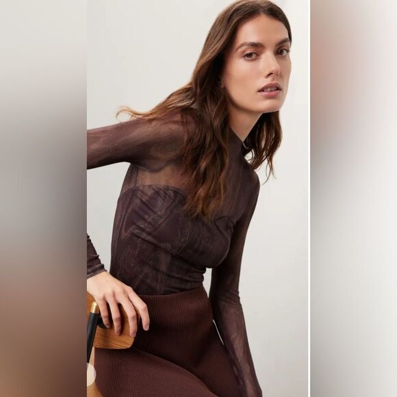 Louna Burnout Long Sleeve Blouse Size XL - Picture 2 of 9